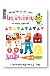 Kočka Tečka učí tvary Trojuhelníky se samolepkami