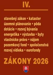 Zákony IV/2026 – stavebné zákony a predpisy