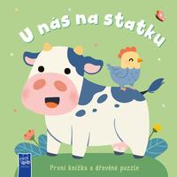 První knížka a dřevěné puzzle U nás na statku
