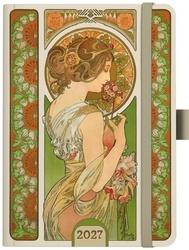 Týdenní diář 2027 A5 Alfons Mucha Zelený