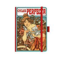 Notes A5 Premium Alfons Mucha 2027 tečky červený