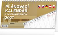Plánovací kalendář s evropskými svátky 2027 - stolní kalendář
