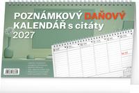 Poznámkový daňový kalendář s citáty 2027 - stolní kalendář