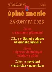 Aktualizácia IV/2 2026 – Stavebný zákon – územné plánovanie