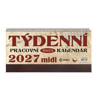 Pracovní kalendář 2027 RETRO MIDI - stolní kalendář