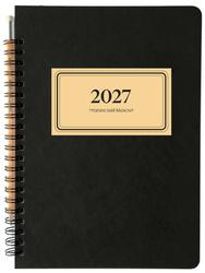 Diář 2027 týdenní s tužkou RETRO, řádkový, černý