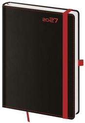 Týdenní diář 2027 A5 Black Red s poutkem