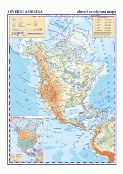 Severní a Střední Amerika Obecně zeměpisná mapa - 40-332-2096-8