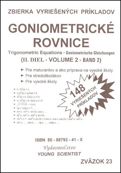 Goniometrické rovnice II. diel - 978-80-88792-41-3
