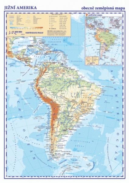 Jižní Amerika Obecně zeměpisná mapa - 40-332-2097-6