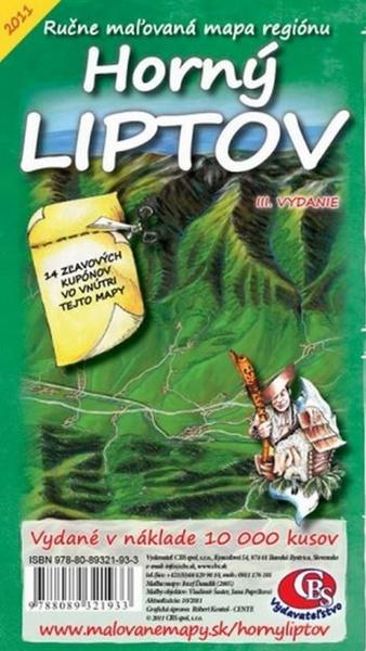 Ručne maľovaná mapa regiónu Horný Liptov - 978-80-89321-93-3