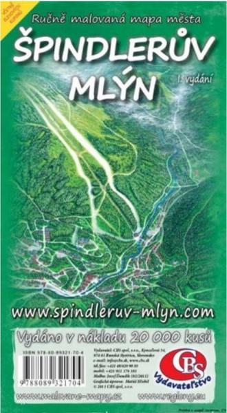 Ručně malovaná mapa města Špindlerův Mlýn - 978-80-89321-70-4