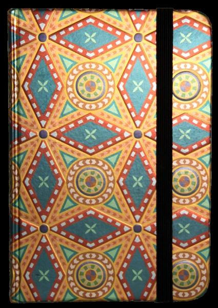 Ivana Kohoutová zápisník s gumičkou 95 x 140 mm zlatooranžový ornament