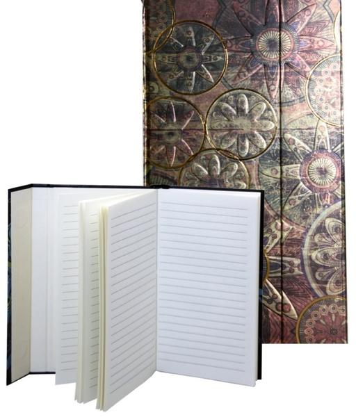 Levně Ivana Kohoutová zápisník s magnetickou klopou 100 x 180 mm zlatobronzový ornament C