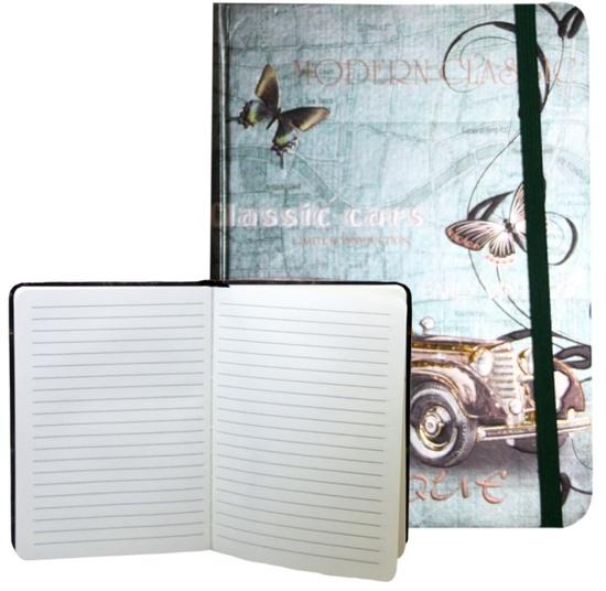Levně Zápisník s gumičkou 178x126 mm auto veterán F