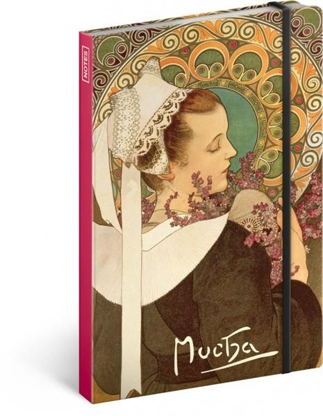Notes Alfons Mucha Vřes nelinkovaný 13 x 21 cm