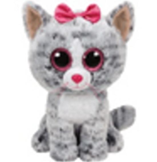 Beanie Boos Kiki šedá kočka s mašlí 24 cm