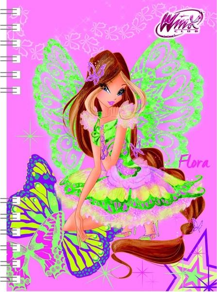 Winx Club Flora zápisník A6 s kroužkovou vazbou