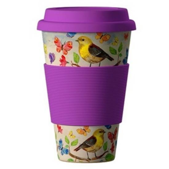 Termohrnek Bamboo Cup 400ml Birds