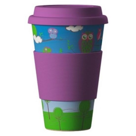 Termohrnek Bamboo Cup 400ml Owls