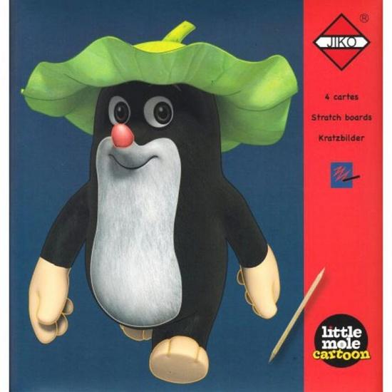 Levně Škrabací obrázky Panda a Little Mole - červené