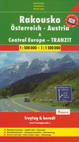 Automapa Rakousko a Střední Evropa tranzit 1:500 00/1:1 500 - 978-80-7224-251-1