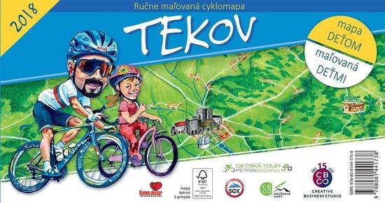 Levně Ručne maľovaná cyklomapa Tekov