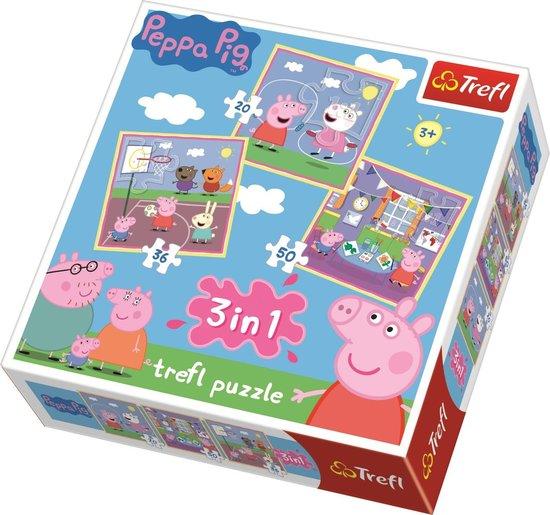 Trefl 3v1 Prasátko Pepina Zábava ve škole 20 36 50 dílků - 34813
