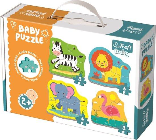 TREFL Baby puzzle Zvířata na safari 4v1 (3,4,5,6 dílků) - 36073
