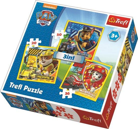 TREFL Puzzle Tlapková patrola: Marshall, Rubble a Chase 3v1 (20,36,50 dílků) - 34839
