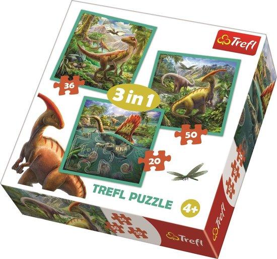 TREFL Puzzle Neobyčejný svět dinosaurů 3v1 (20,36,50 dílků) - 34837