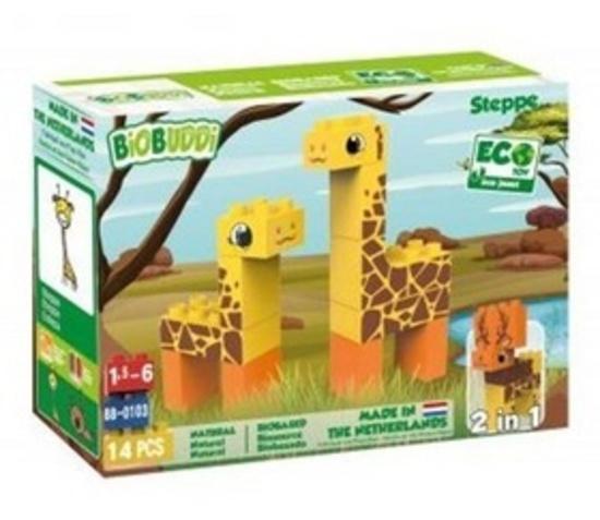 BiOBUDDi stavebnice Wildlife Steppe 2v1 žirafa/jelen
