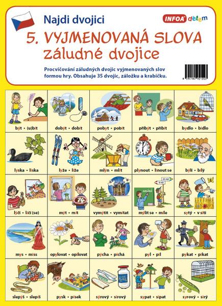 Najdi dvojici 5 Vyjmenovaná slova záludné dvojice