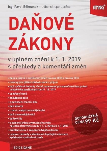 Daňové zákony v úplném znění k 1. 1. 2019 s přehledy a komentáři změn - 978-80-7554-186-4