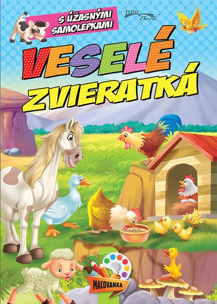 Maľovanka Veselé zvieratká so samolepkami - 978-80-8444-055-4