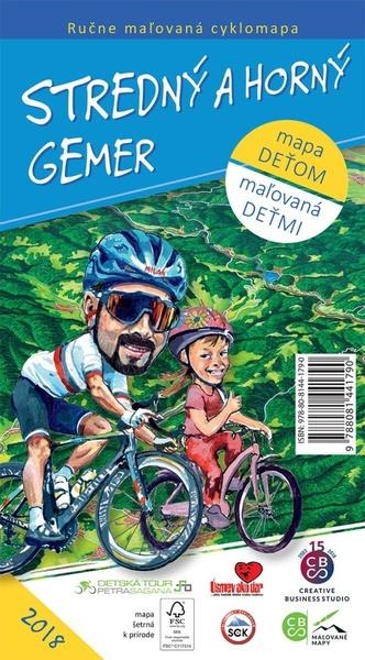 Ručne maľovaná cyklomapa Stredný a Horný Gemer - 978-80-8144-179-0