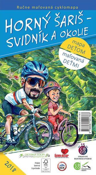 Levně Ručne maľovaná cyklomapa Horný Šariš - Svidník a okolie