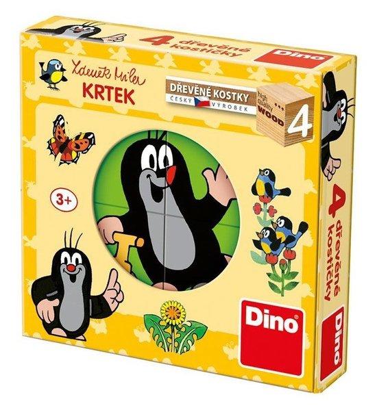 DINO Obrázkové kostičky Krteček, 4 kostky - 640023