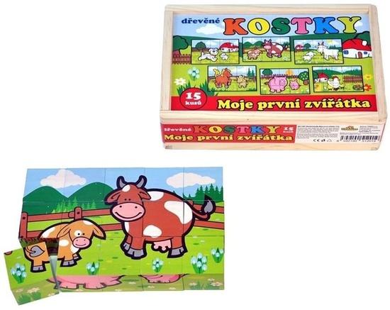 TEDDIES Obrázkové kostky Moje první zvířátka, 15 kostek - 00512001
