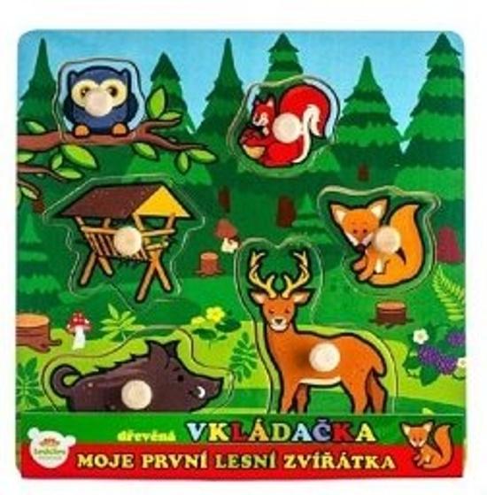 TEDDIES Dřevěná vkládačka Moje první lesní zvířátka - 512020