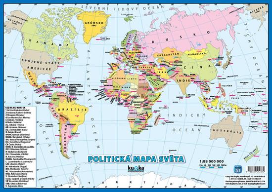 Politická mapa světa A3 - 978-80-87412-37-4