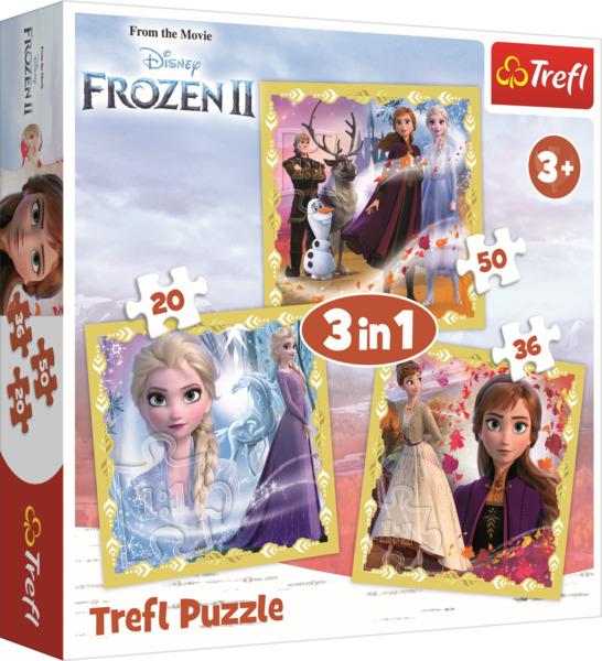 TREFL Puzzle Ledové království 2: Síla Anny a Elsy 3v1 (20,36,50 dílků) - 34847