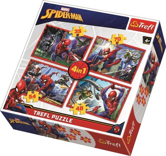 TREFL Puzzle Spiderman: V pavoučí síti 4v1 (35,48,54,70 dílků) - 34293