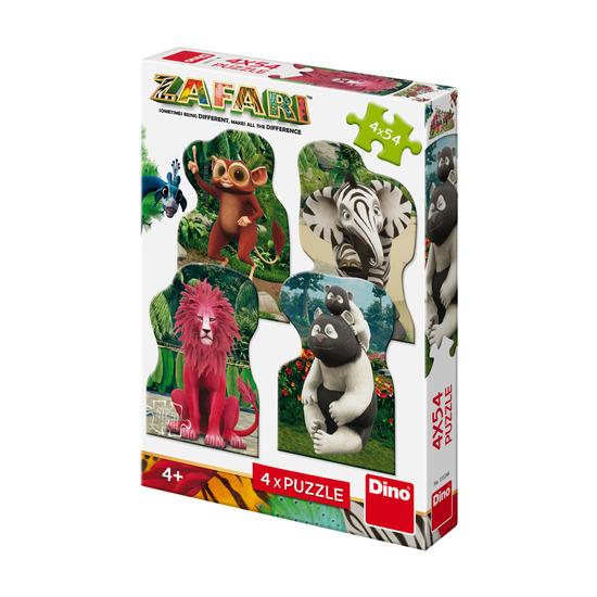 Puzzle Zafari Zoomba a kamarádi 4x54 dílků - 333246DIN