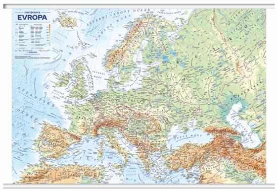 Levně Evropa nástěnná obecně zeměpisná mapa