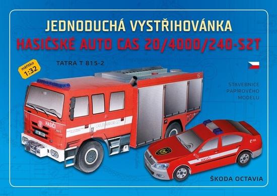 Levně Jednoduchá vystřihovánka hasičské auto