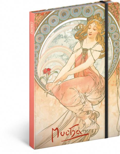 Presco Group Notes Alfons Mucha Malířství, linkovaný, 13 × 21 cm