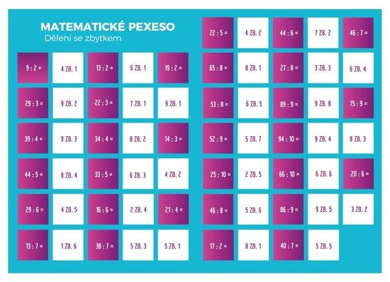 Levně Pexeso Matematika dělení se zbytkem