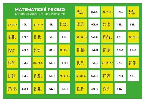 Levně Pexeso Matematika Dělení se zbytkem se závorkami