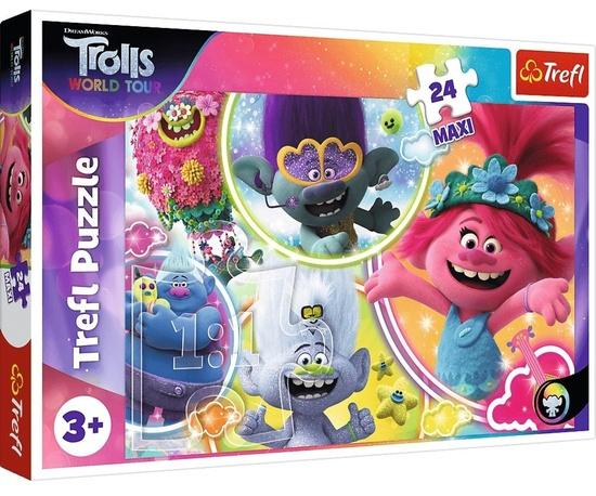 TREFL Puzzle Trollové 2: Náš hudební svět MAXI 24 dílků - 14318